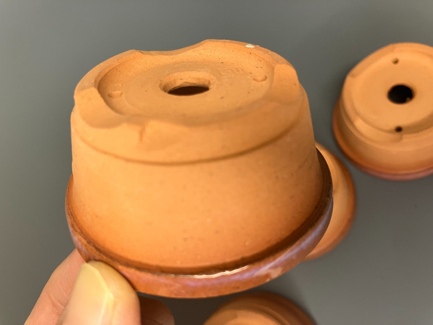 Japanese Bonsai pot MASAKO KUNII signed MAME training pot φ2.4" set of 4 /441