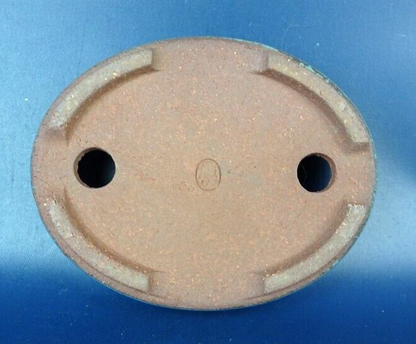 Japanese TOKONAME bonsai pot YOZAN signed Navy glazed Oval NAMAKO w3.5" /405