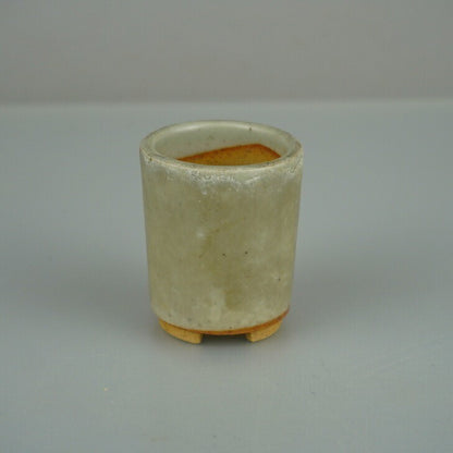 Japanese Bonsai pot MARUTO signed gray glazed Round Cascade SESSOKU φh2" /421