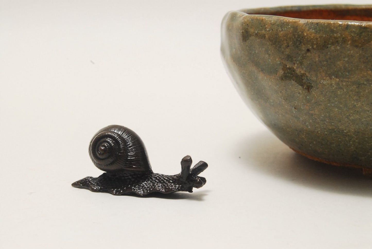 TENPAI TEMPAI turtle and snail Accompanying Bonsai ornament alloy figure L1.6"
