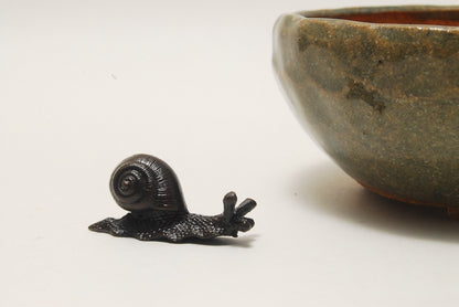 TENPAI TEMPAI turtle and snail Accompanying Bonsai ornament alloy figure L1.6"