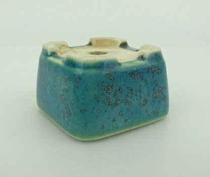 Japanese Bonsai pot SEIKO signed Green glazed MAME SESSOKU Square w1.7" /407