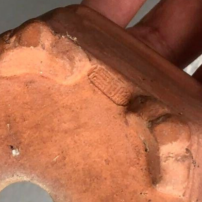 Japanese bonsai pot MASAMINE 正峯 signed SHUDEI Red clay Hexagon Cloud w3.9" /413