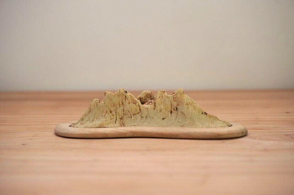 Japanese Viewing mountain White pottery & camphor tree pedestal w4.6" /325