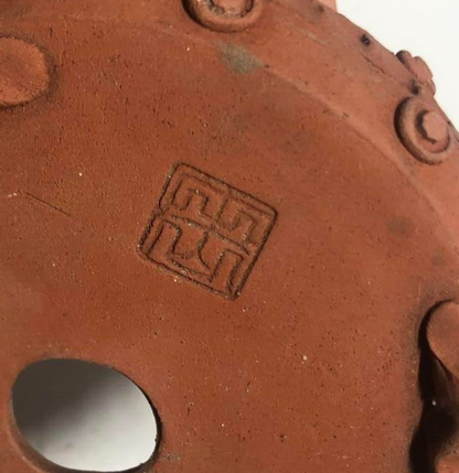 Japanese Bonsai pot RYOZAN 両山 TAIKO Hand formed Rivets DEIMONO φ4.3" /428