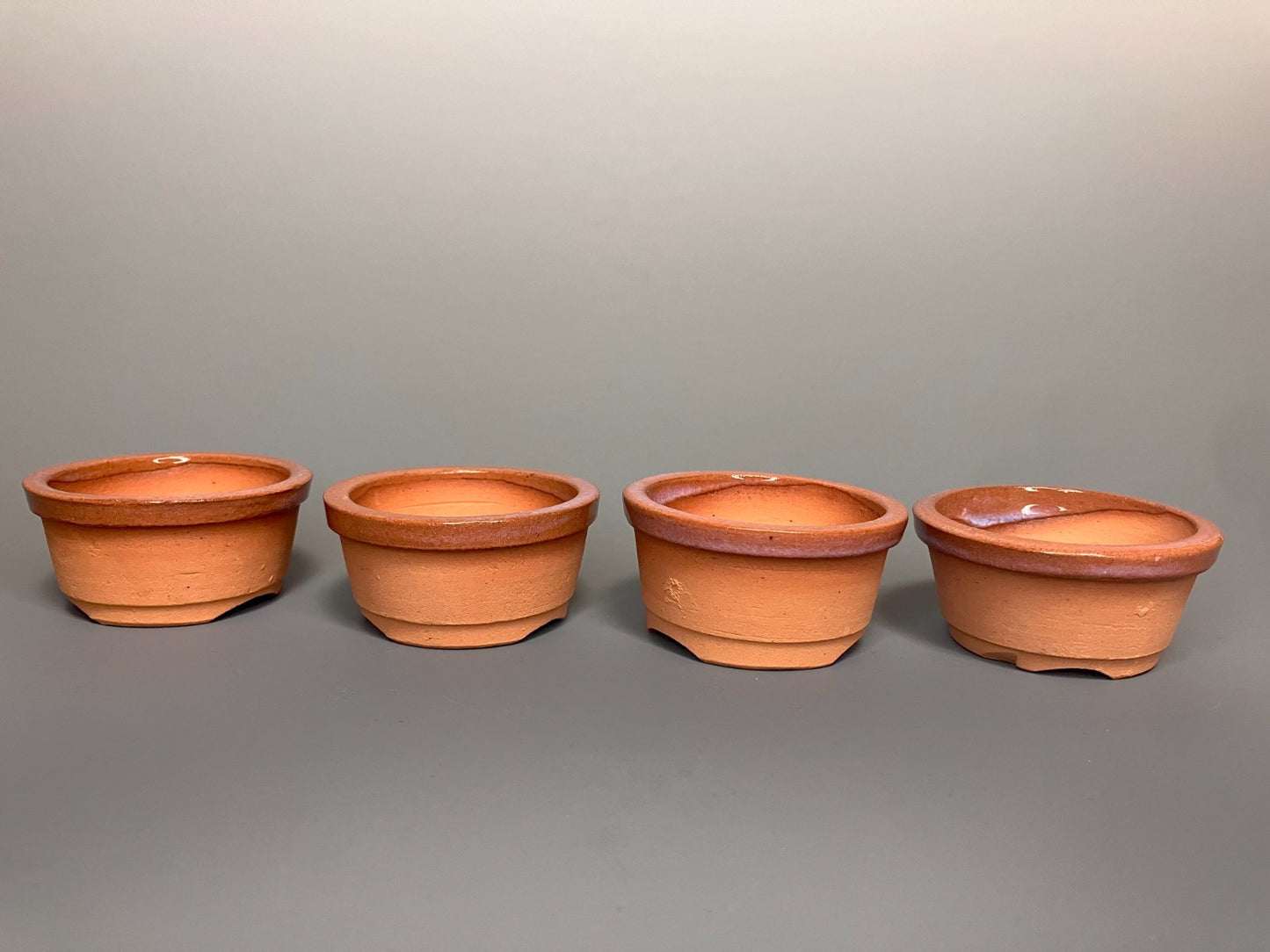Japanese Bonsai pot MASAKO KUNII signed MAME training pot φ2.4" set of 4 /441