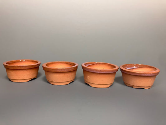 Japanese Bonsai pot MASAKO KUNII signed MAME training pot φ2.4" set of 4 /441