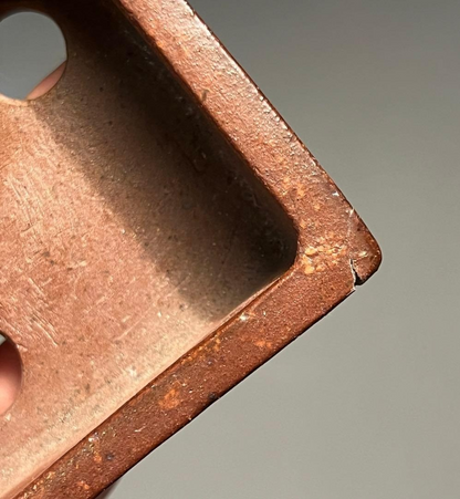 Japanese Bonsai pot HEIAN KOSEN signed SHIDEI Pear skin Square w3.9" /439 11