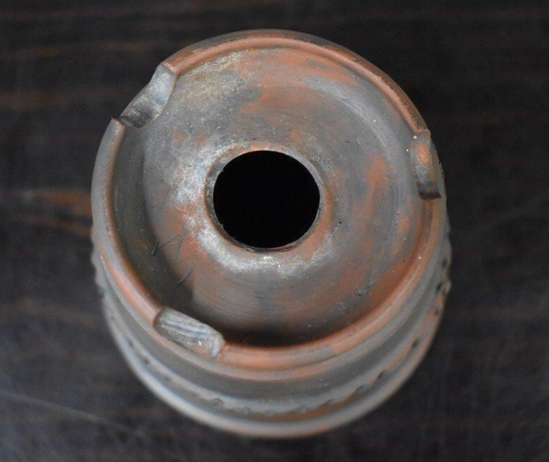 Japanese TOKONAME Bonsai pot DEIJU signed DEIMONO Mid rope Rim Round φ3.3" /410