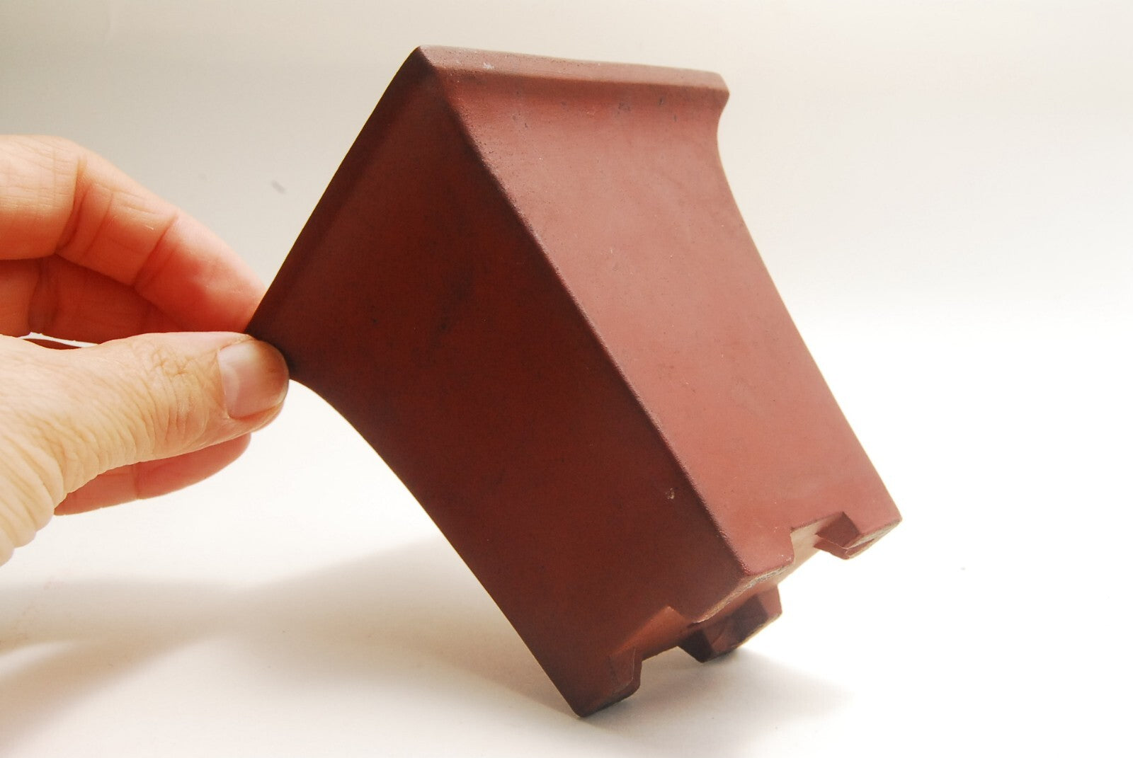 Japanese TOKONAME bonsai pot HIKARI brown square SESSOKU Cascade h3.3" 31#