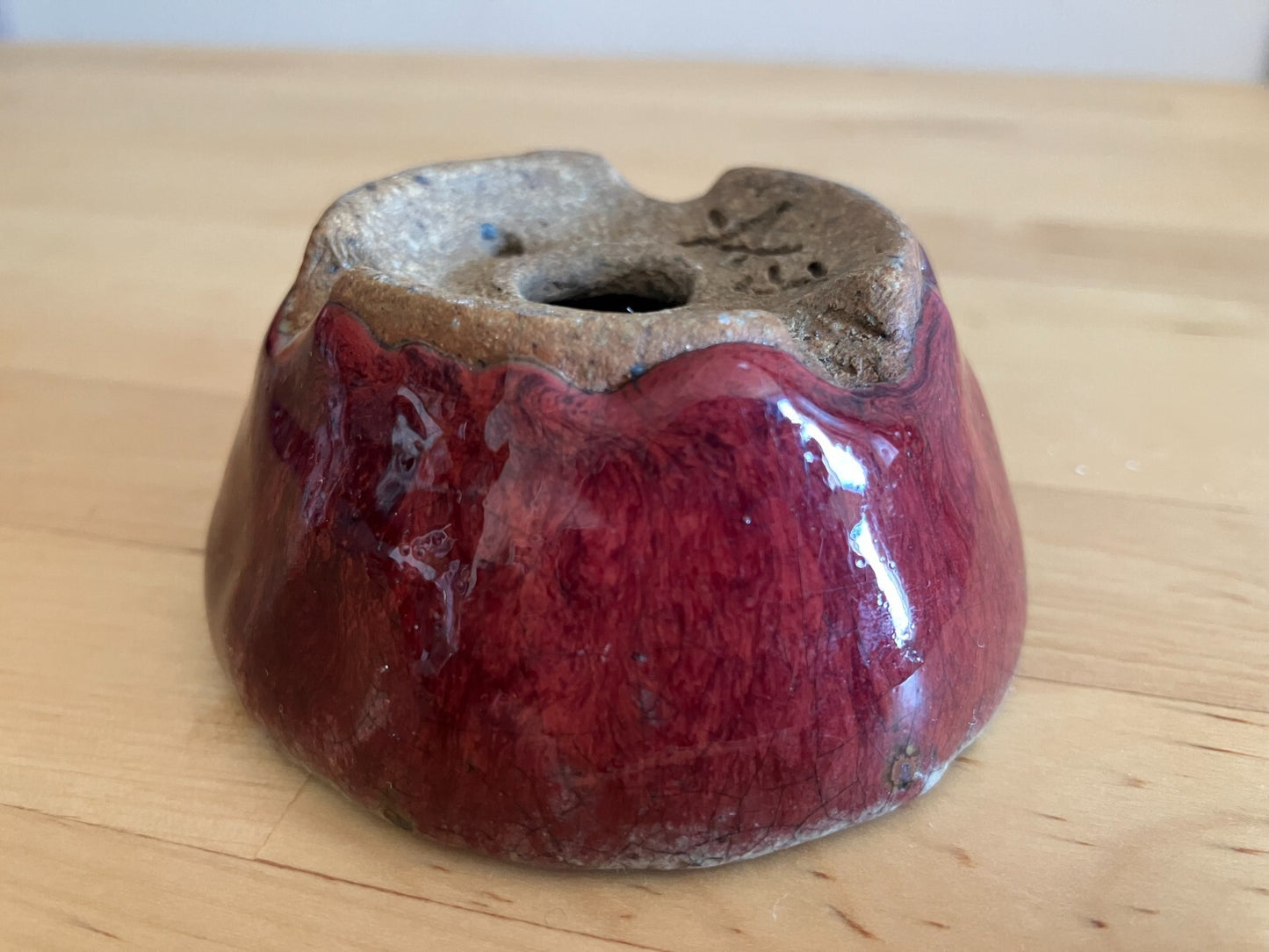 Japanese bonsai pot ECHIZEN BUNZAN signed MAME round brown glazed New φ2.8" #22