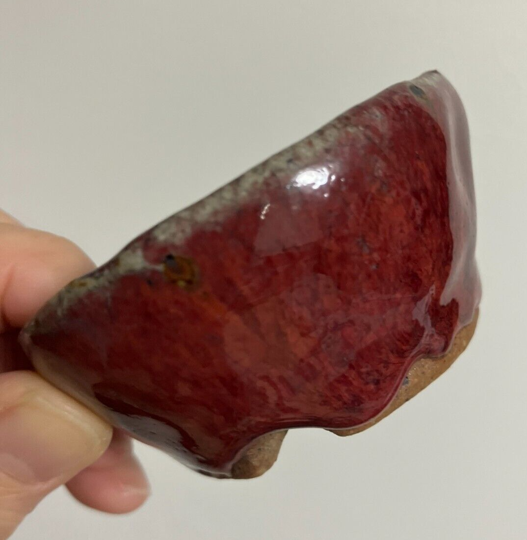 Japanese bonsai pot ECHIZEN BUNZAN signed MAME round brown glazed New φ2.8" #22