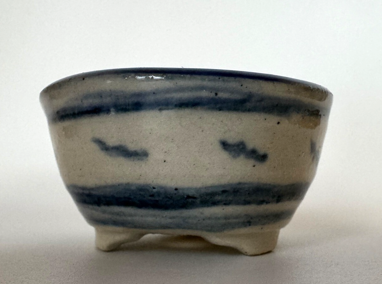 Japanese Bonsai pot TATSUYA KATO signed Dragonfly pictured MAME φ1.8" /417