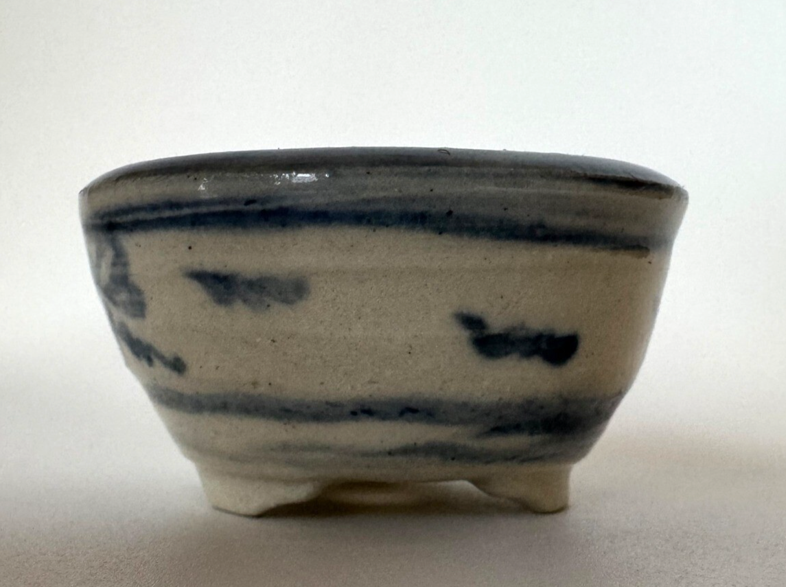 Japanese Bonsai pot TATSUYA KATO signed Dragonfly pictured MAME φ1.8" /417