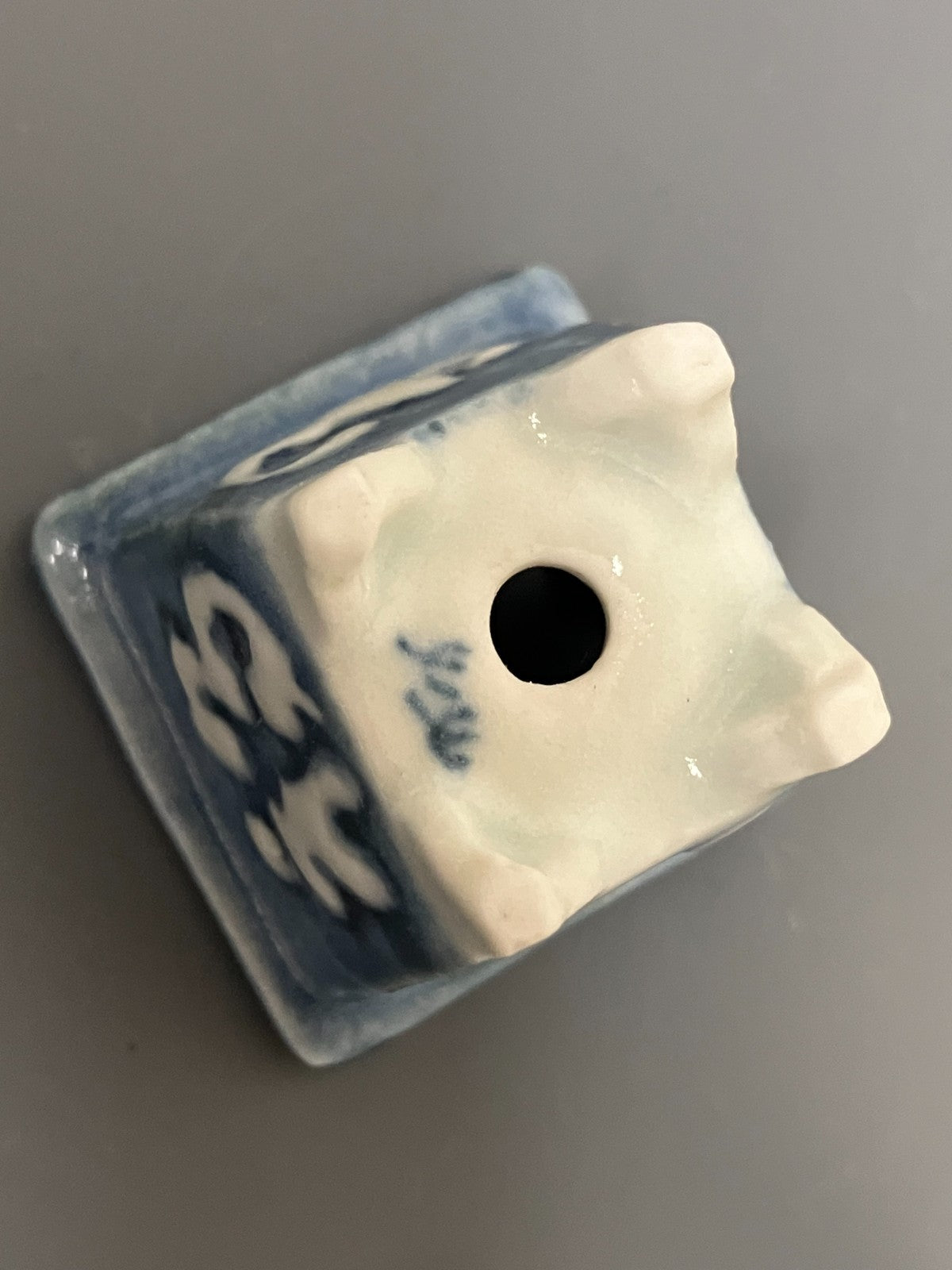 Japanese Bonsai pot YUKA ISHIKAWA signed The Lucky Bat Rctgl MAME w1.4" /434