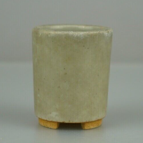 Japanese Bonsai pot MARUTO signed gray glazed Round Cascade SESSOKU φh2" /421