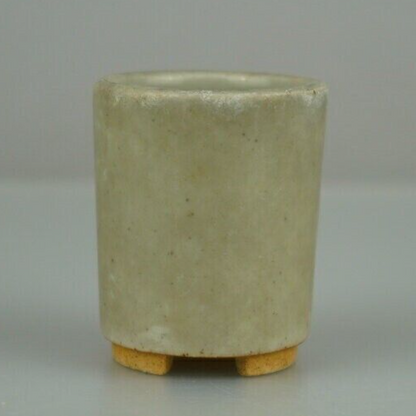 Japanese Bonsai pot MARUTO signed gray glazed Round Cascade SESSOKU φh2" /421