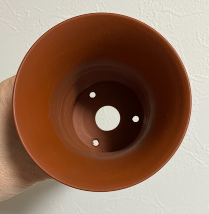 Japanese bonsai pot SHOZANTO signed pictured brown pillar three legs φ3.4" #43