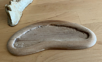 Japanese Viewing mountain White pottery & camphor tree pedestal w4.6" /325