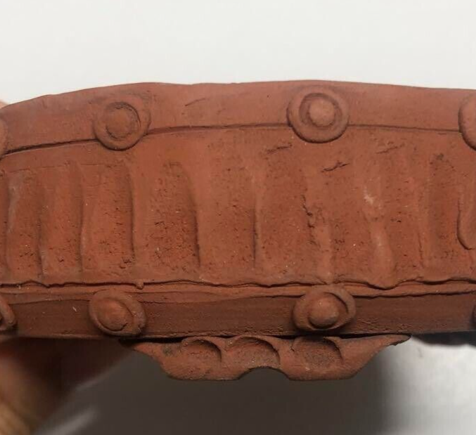 Japanese Bonsai pot RYOZAN 両山 TAIKO Hand formed Rivets DEIMONO φ4.3" /428