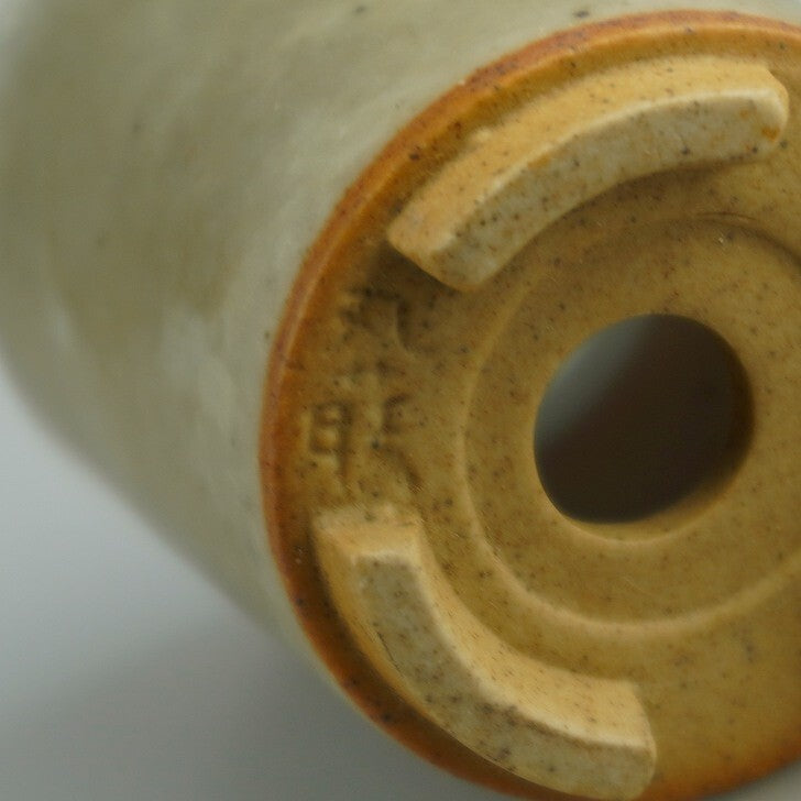 Japanese Bonsai pot MARUTO signed gray glazed Round Cascade SESSOKU φh2" /421