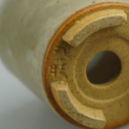 Japanese Bonsai pot MARUTO signed gray glazed Round Cascade SESSOKU φh2" /421