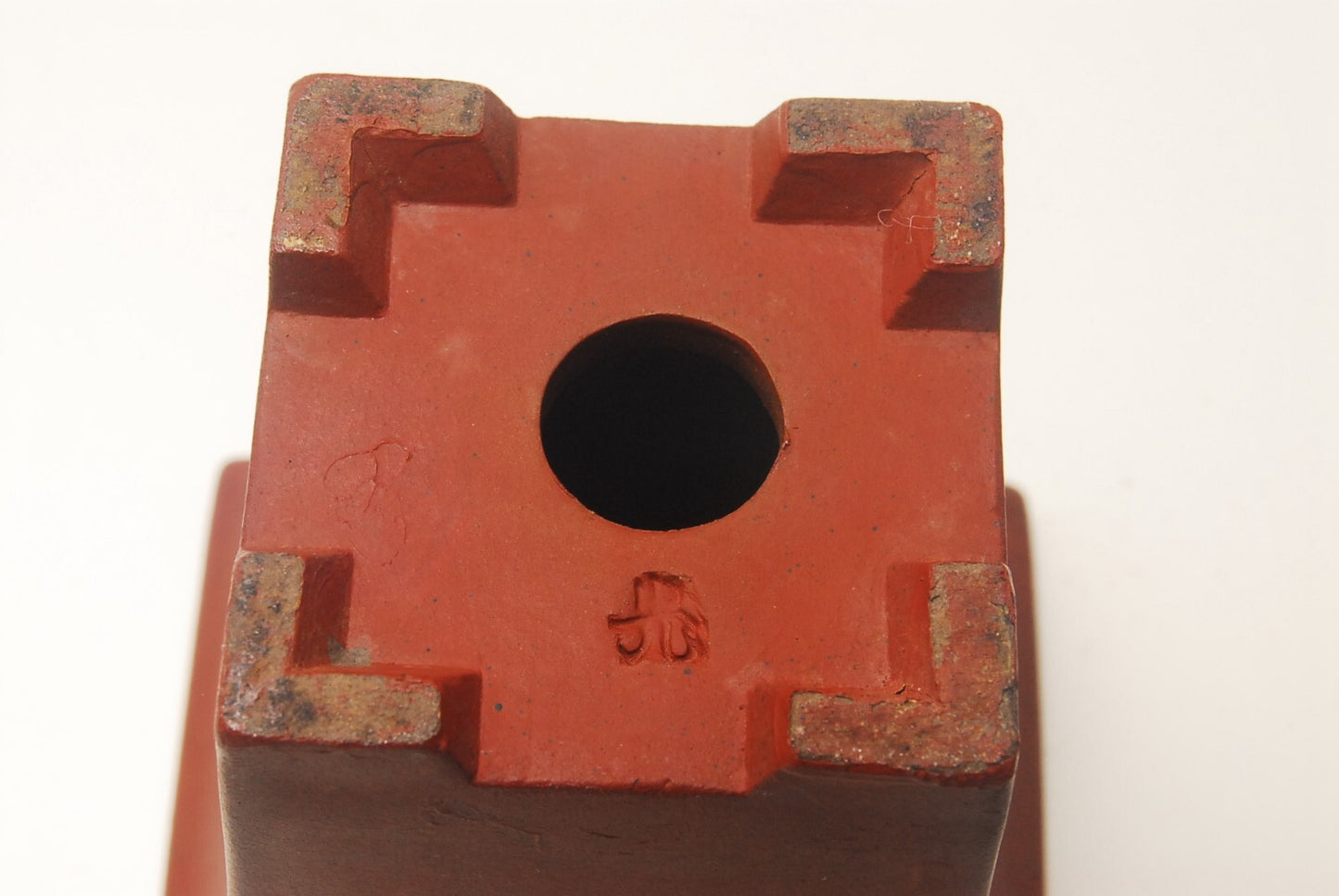 Japanese TOKONAME bonsai pot HIKARI brown square SESSOKU Cascade h3.3" 31#