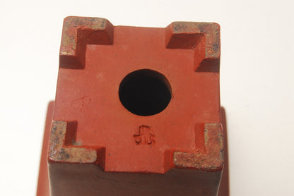 Japanese TOKONAME bonsai pot HIKARI brown square SESSOKU Cascade h3.3" 31#