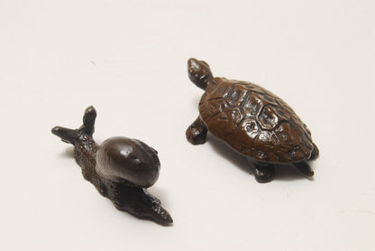 TENPAI TEMPAI turtle and snail Accompanying Bonsai ornament alloy figure L1.6"