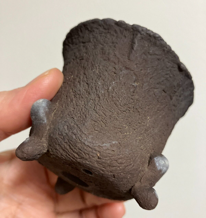 Japanese bonsai pot RYUGAKU signed 3 Legs hand formed jar shape φ2.7" 2