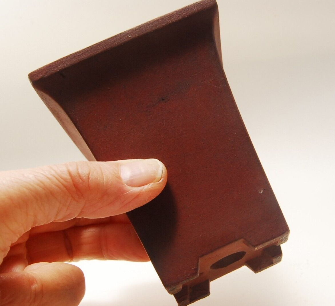 Japanese TOKONAME bonsai pot HIKARI brown square SESSOKU Cascade h3.3" 31#