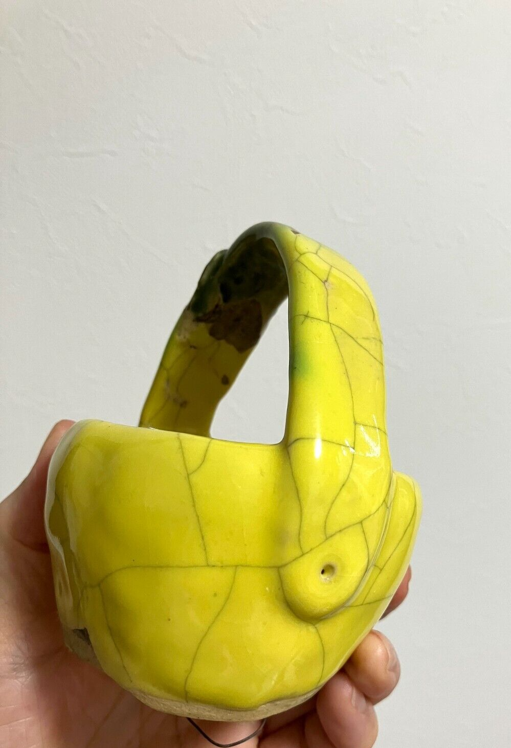 Japanese bonsai pot MASASHI FURUMOTO signed frog & crab relief basket φ3.3" /312