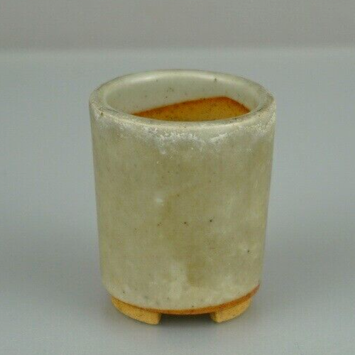 Japanese Bonsai pot MARUTO signed gray glazed Round Cascade SESSOKU φh2" /421