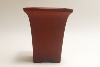 Japanese TOKONAME bonsai pot HIKARI brown square SESSOKU Cascade h3.3" 31#
