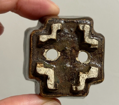 Japanese bonsai pot MUTO brown glazed square corner shaped MAME w1.7" /280