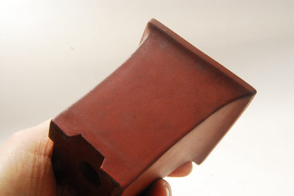 Japanese TOKONAME bonsai pot HIKARI brown square SESSOKU Cascade h3.3" 31#