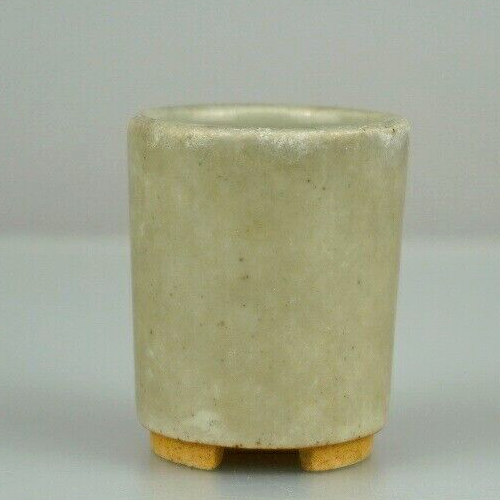 Japanese Bonsai pot MARUTO signed gray glazed Round Cascade SESSOKU φh2" /421