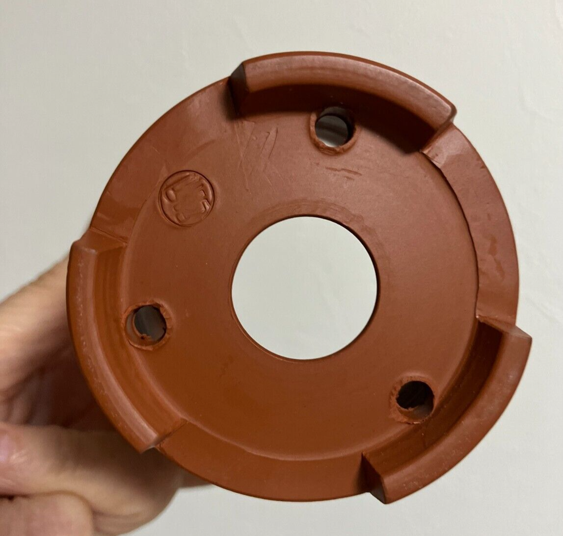 Japanese bonsai pot SHOZANTO signed pictured brown pillar three legs φ3.4" #43