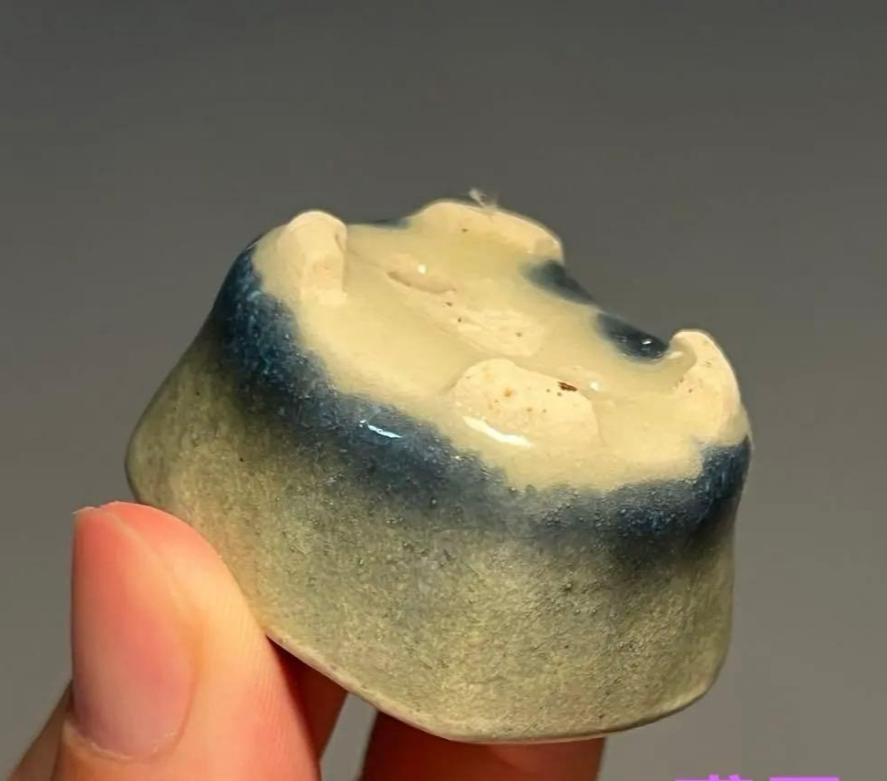 Japanese Bonsai pot MACHINAO IMAOKA signed Green glazed MAME Rectangle w1.7"/440