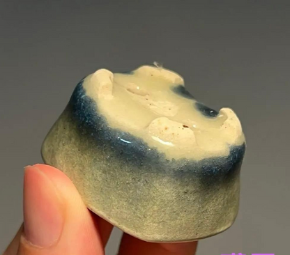 Japanese Bonsai pot MACHINAO IMAOKA signed Green glazed MAME Rectangle w1.7"/440