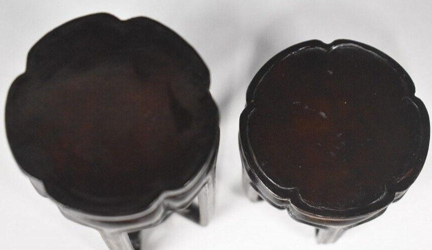 Japanese wooden bonsai stand Flower table Curled legs KADAI set of 2 φ2" /408