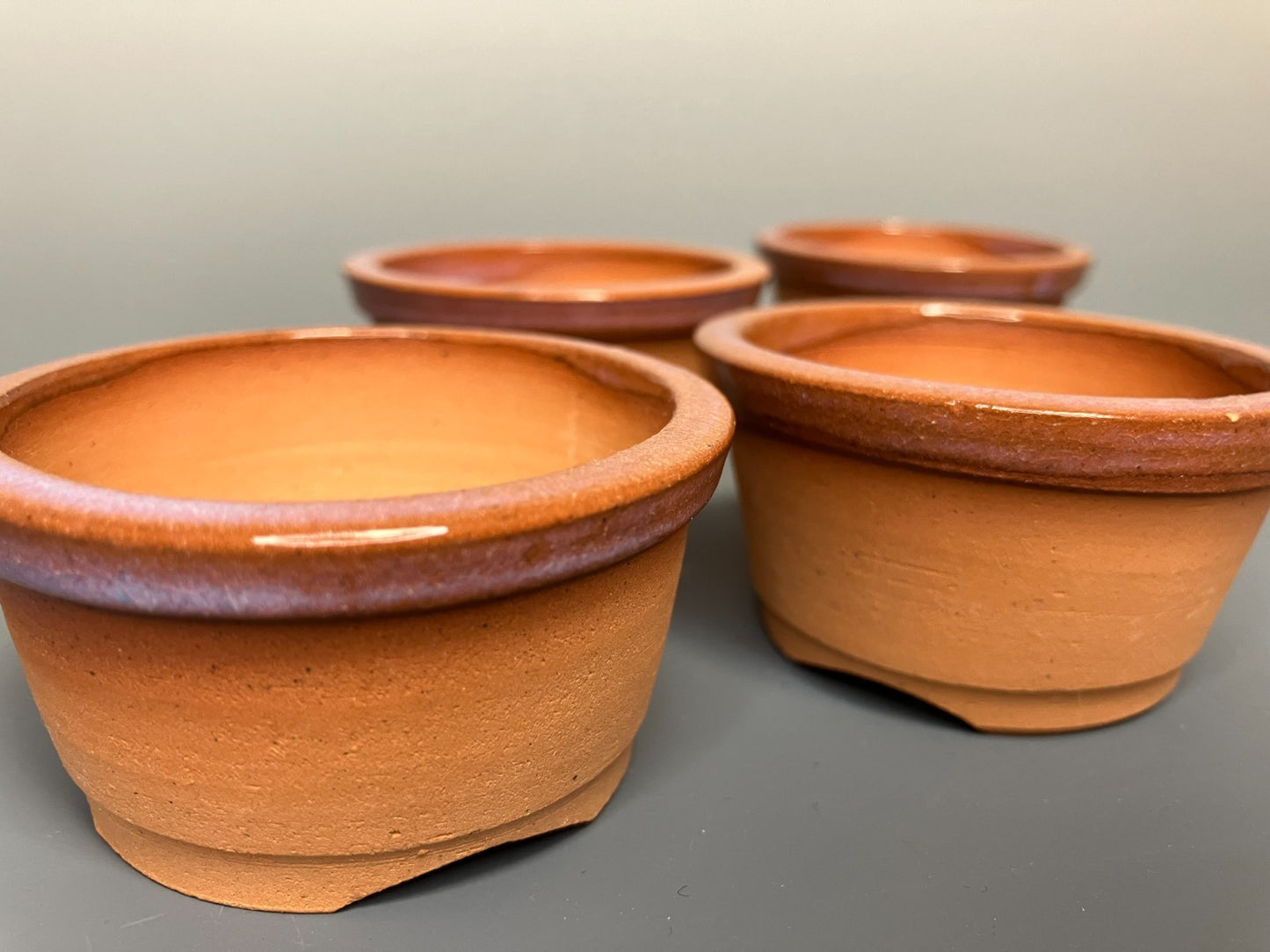 Japanese Bonsai pot MASAKO KUNII signed MAME training pot φ2.4" set of 4 /441