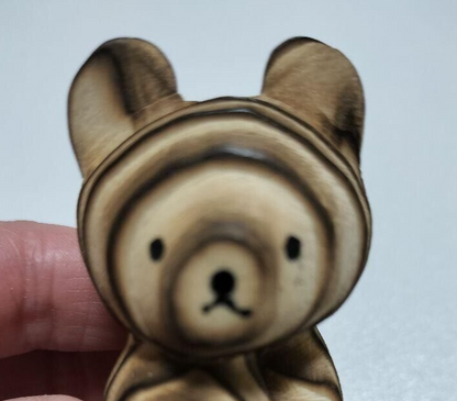 Japanese Wooden Bear KUMABOKKO AINU Hokkaido Hand carved craft Art h2.4" /385