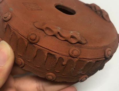 Japanese Bonsai pot RYOZAN 両山 TAIKO Hand formed Rivets DEIMONO φ4.3" /428