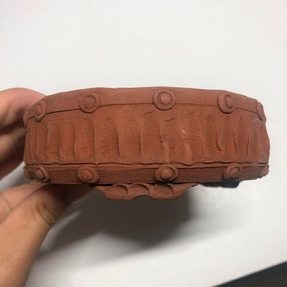 Japanese Bonsai pot RYOZAN 両山 TAIKO Hand formed Rivets DEIMONO φ4.3" /428