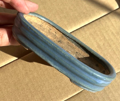 Japanese TOKONAME Bonsai pot HATTORI signed KINYU glazed Rctgl SESSOKU w5" *364