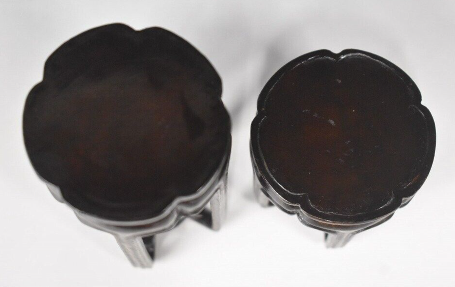 Japanese wooden bonsai stand Flower table Curled legs KADAI set of 2 φ2" /408