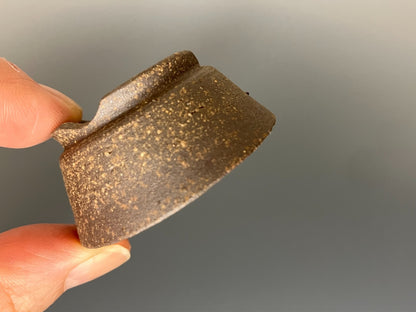 Japanese Bonsai pot YUKI SHOSEKI sign Glazed Cat MAME DEIMONO set φ1.6" *426