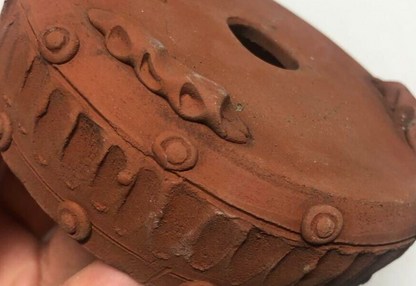 Japanese Bonsai pot RYOZAN 両山 TAIKO Hand formed Rivets DEIMONO φ4.3" /428