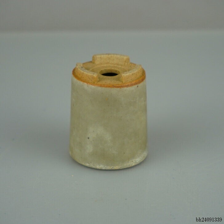 Japanese Bonsai pot MARUTO signed gray glazed Round Cascade SESSOKU φh2" /421